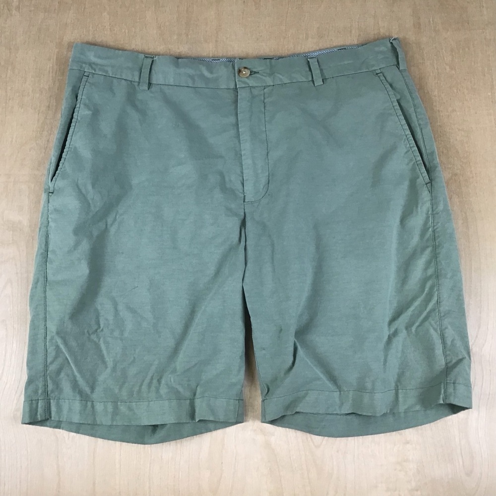 Peter Millar Mens Poplin Cotton Blend Golf Shorts Sage Sz 34 MS20B01